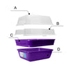 Petfamily Extra Large Cat Litter Box, Color Purple, Jumbo Hooded, 21.60 X 17.80 X 17.30 In