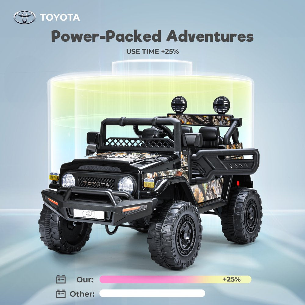 Licensed Toyota FJ Cruiser 12V 7AH Kids Electric Ride on Truck Battery Powered Car Toys 3 Speeds with Parent Remote Control,Spring Suspension & Slow Start