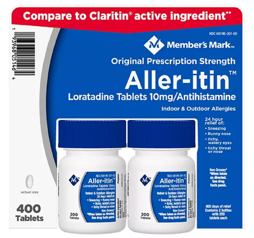 Member'S Mark Aller-Itin Loratadine Tablets 10Mg Antihistamine 400 Ct. 05/2024