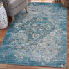 Luxe Weavers Victoria 4620 Distressed Floral Area Rug Carpet, Blue / Size 8X10