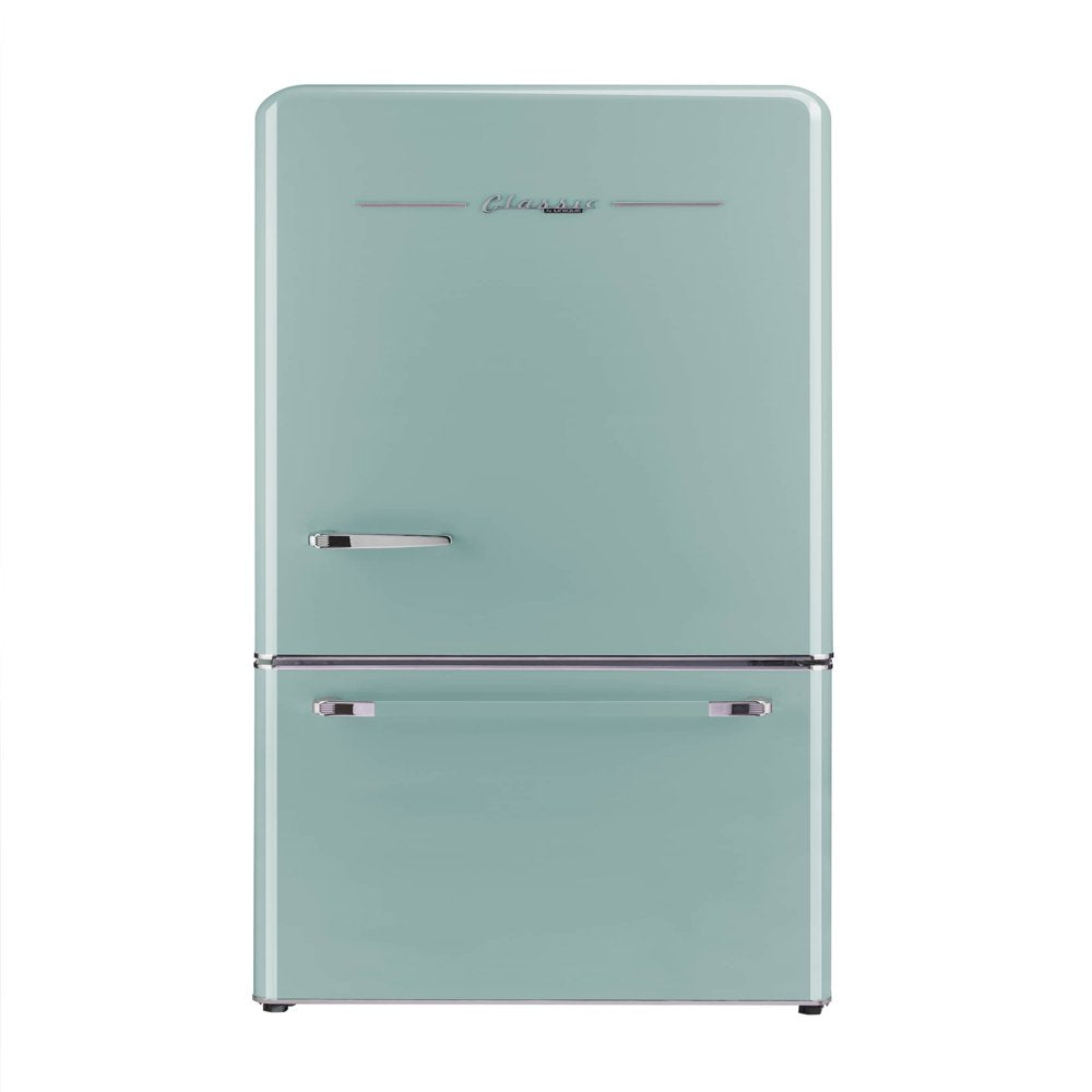 Unique Classic Retro 30" Frost Free 17.7 Cu/Ft Freestanding Bottom Freezer Refrigerator, ENERGY STAR Certified