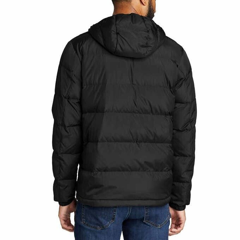 Eddie Bauer Men’S Hooded down Jacket, BLUE - BLACK - GRAY COLOR, FASH SHIPPING !