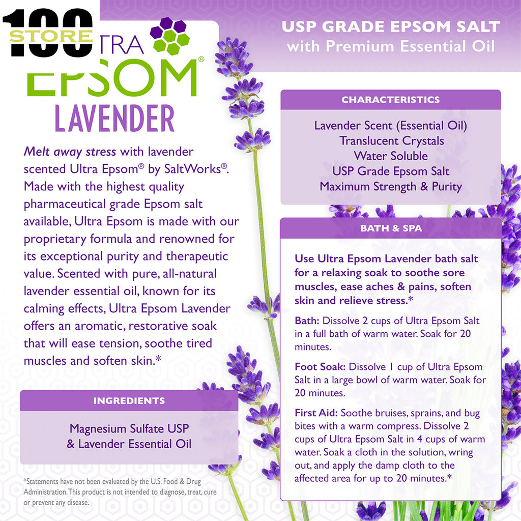 Ultra Epsom Lavender Bath Salts, 18 Pound Bag | BRAND NEW | FAST FREE SHIPPING