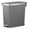 Better Homes & Gardens 10.5 Gallon Trash Can, Plastic Slim Step on Kitchen Trash Can, Gray