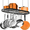 WERSEON Hanging Pot Rack, Pot Hanger Pots and Pans Organizer for Kitchen Ceiling, Heavy Duty Cooking Hanger with 12 Hooks