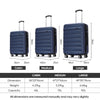 Ginza Travel 3 Piece Luggage Sets,Expandable ABS Hard Shell Luggage Set Double Spinner Wheels Suitcase,Navy Blue