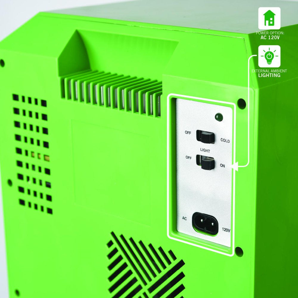 Minecraft Green Creeper Body 12 Can Mini Fridge 8L 2 Door Ambient Lighting 25.2" H 9.5" W 9.1" D