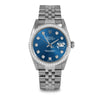 Pre-Owned Rolex 16014 Men'S 36Mm Datejust Wristwatch Blue Diamond (3 Year Warranty)