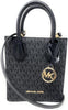 Michael Kors Womens Mercer Extra-Small Pebbled Leather Crossbody Bag Black Signature 35T1GM9C0I-001