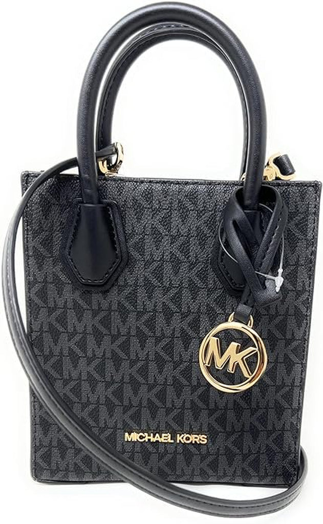 Michael Kors Womens Mercer Extra-Small Pebbled Leather Crossbody Bag Black Signature 35T1GM9C0I-001