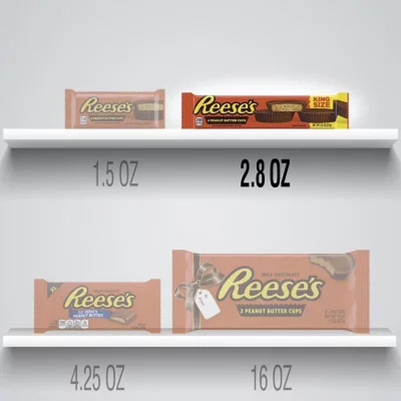 REESE'S Milk Chocolate Peanut Butter Cups Candy, Bulk, Gluten Free, King Size Packs (2.8 Oz., 24 Ct.)