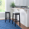 Linon Claridge 32" Backless Indoor Bar Stool, Black with Gray Faux Leather, Includes 1 Stool