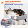 PAWZ Road 32.7" Cat Tree Small Cat Tower Kitten Scratching Posts Condo with Sefl-Grooming Toy, Gray