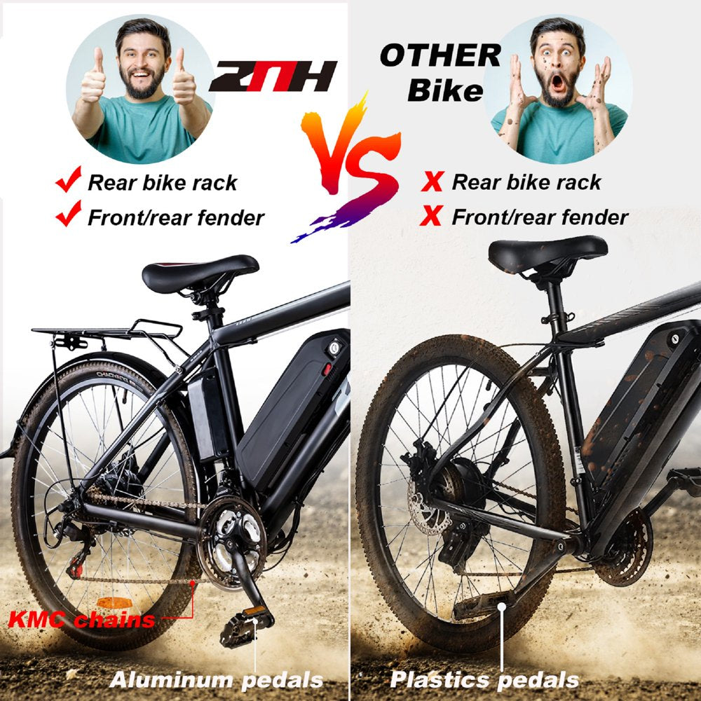 ZNH Mountain Electric Bicycle, 26 In. 350 W, Removable 36 V/10 Ah Battery, Black