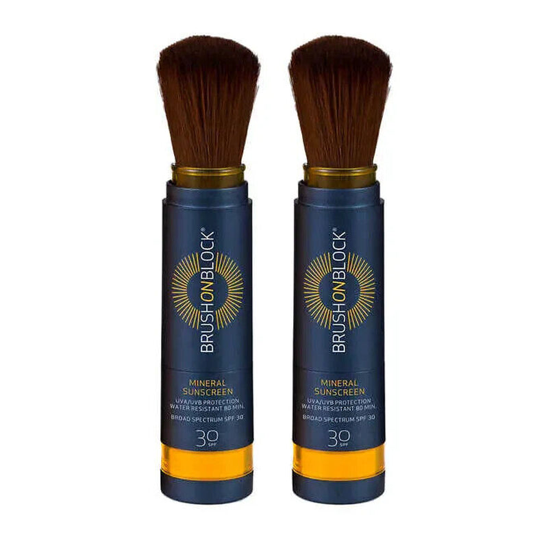 NEW- Brush on Block SPF 30 Mineral Powder Sunscreen, 0.12 Oz Duo - Free Shipping