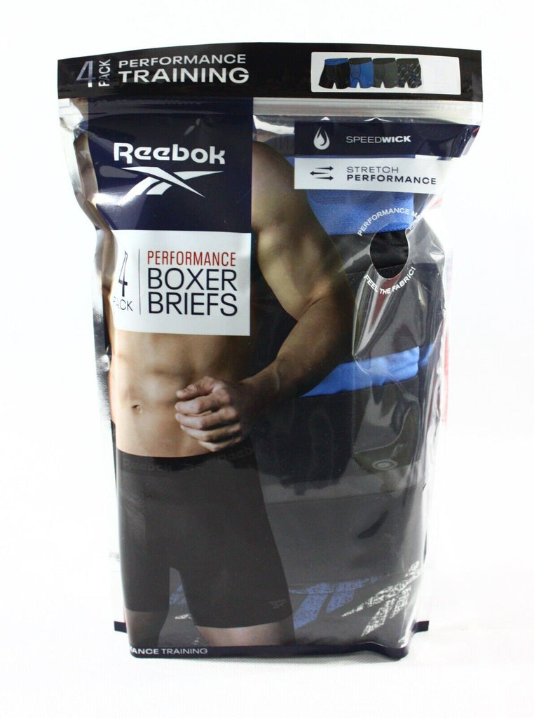 New! 4 Pack Reebok Men'S Stretch Performance Boxer Briefs Free Shipping S-2XL