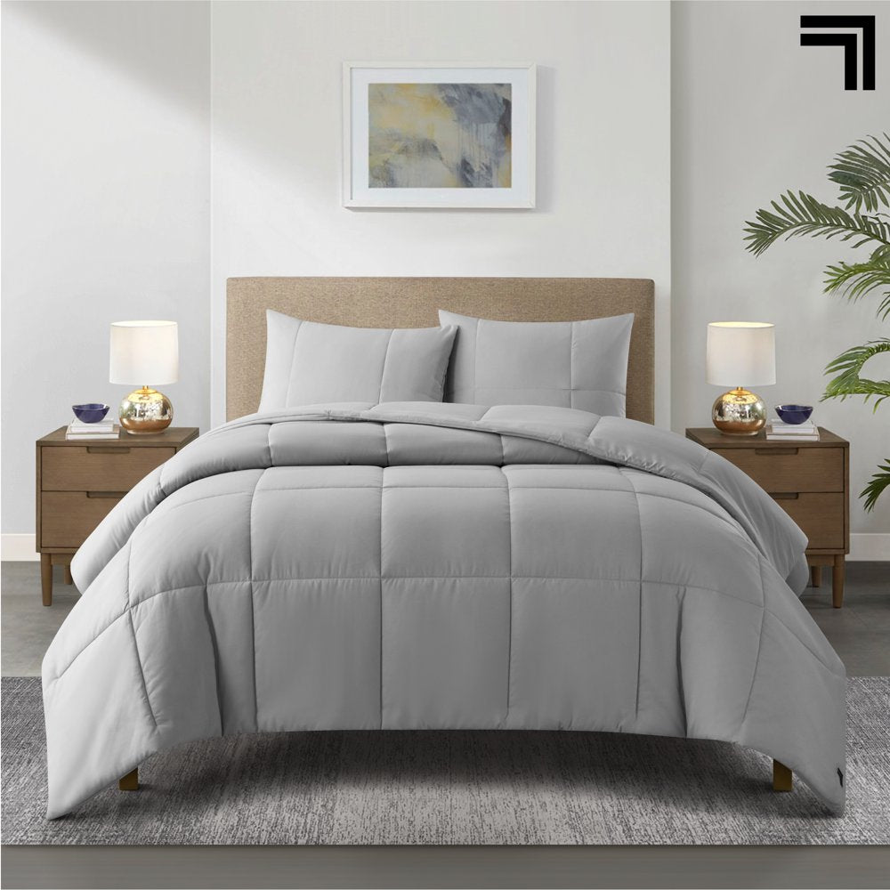 Sharper Image 3-Piece Grey down Alternative Comforter Set, Full