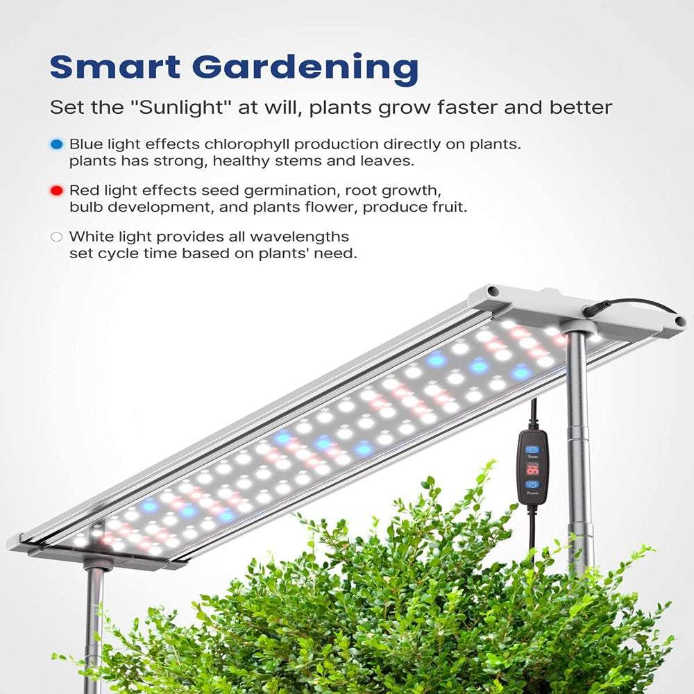 Idoo 20 Pods Hydroponics Growing System with LED Grow Light, 27" Adjustable Height