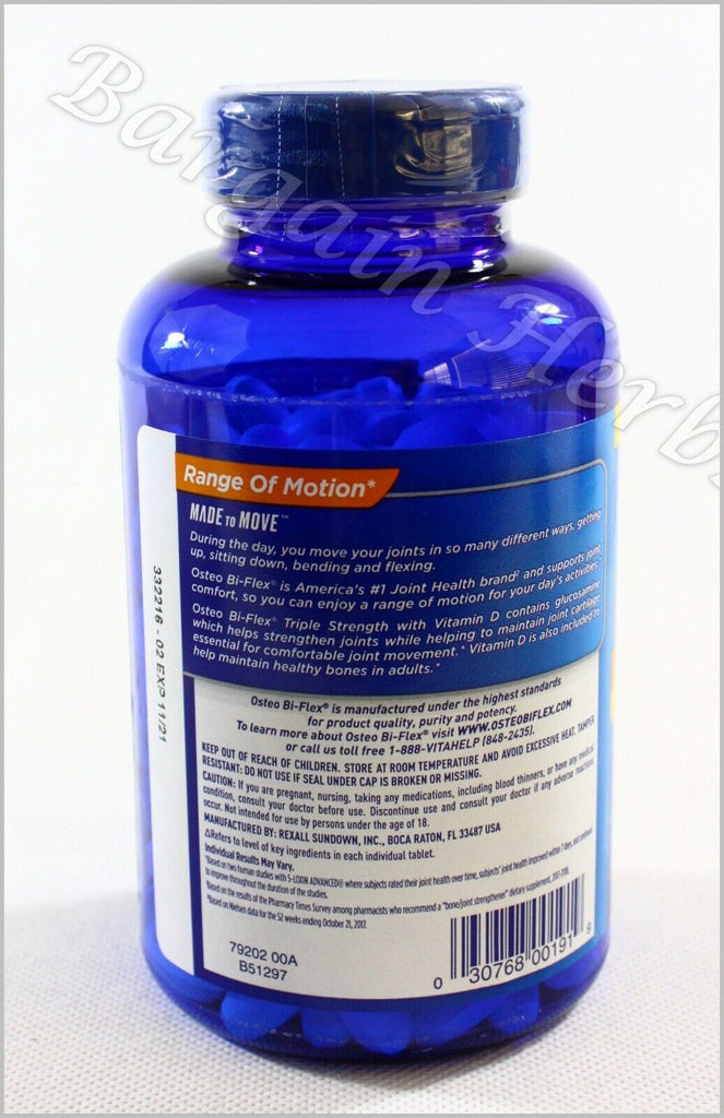 Osteo Bi-Flex Triple Strength + Vitamin D Joint Shield 220 Tablets Free Shipping