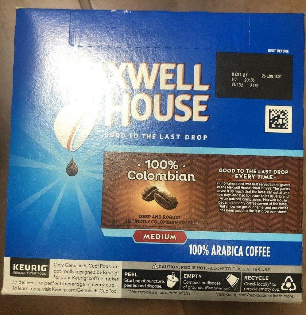 Maxwell House Blend Coffee K-Cup Pods - 48 Count Medium 100 % Colombian