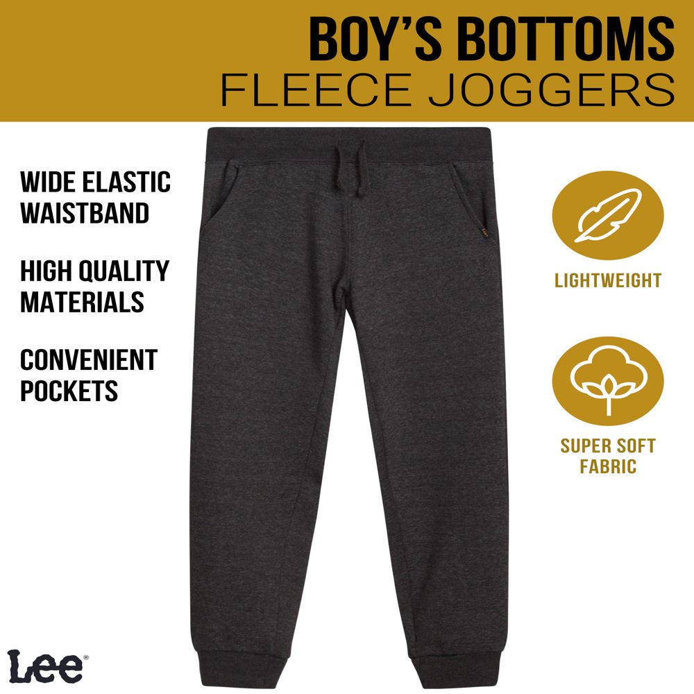 Lee Boys' Sweatpants - 4 Pack Basic Cozy Active Fleece Jogger Pants with Pockets (4-20)