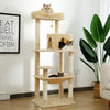 Pawz Road Cat Tree for Large Cats 56" Tall Cat Tower Condo with Perch Hammock for Indoor Cats,Beige