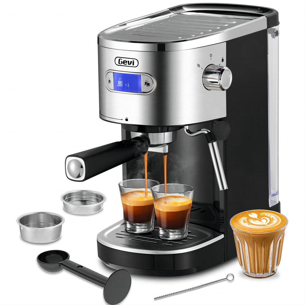 Gevi Espresso Machines 20 Bar Fast Heating Automatic Coffee Machine with Milk Frother Steam Wand