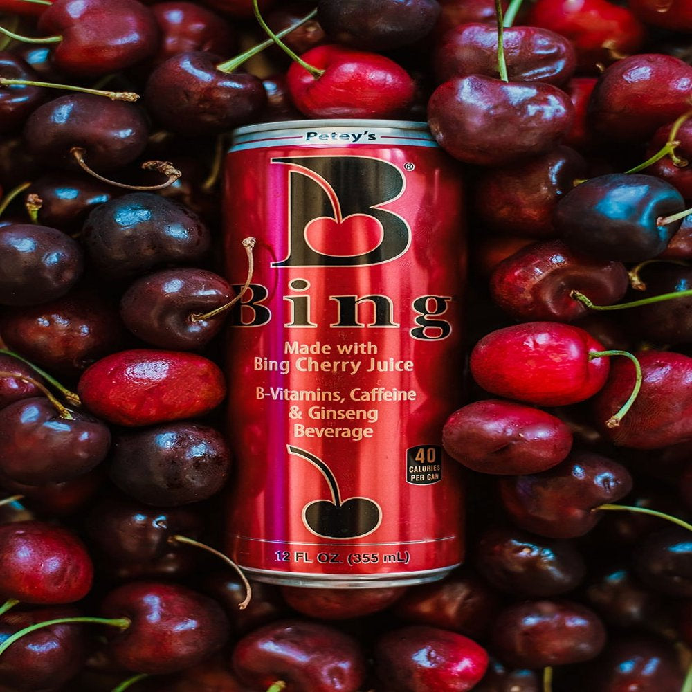 Bing Beverage Healthy Energy Drinks, Bing Cherry, 12 Oz (24 Pack)