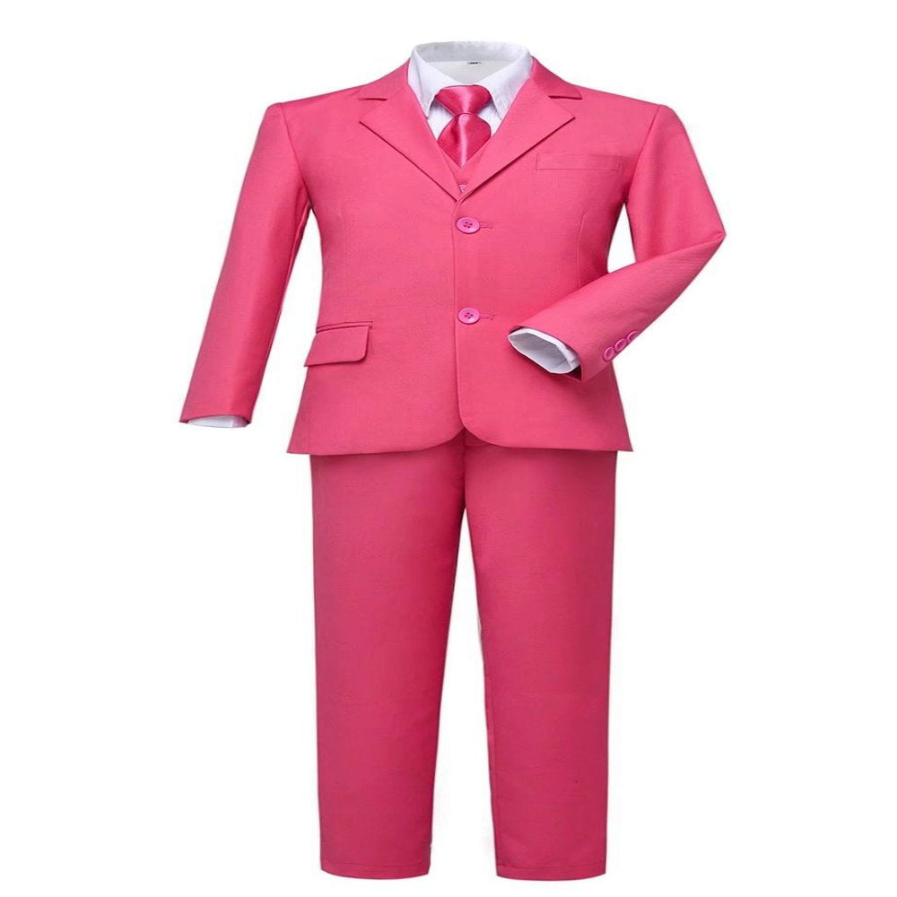 Boys Suit Size 5 Kids Suits for Toddler Boys Ring Bearer Suit Boys Dressy Outfit Set 5Pcs Formal Suits Set Pink