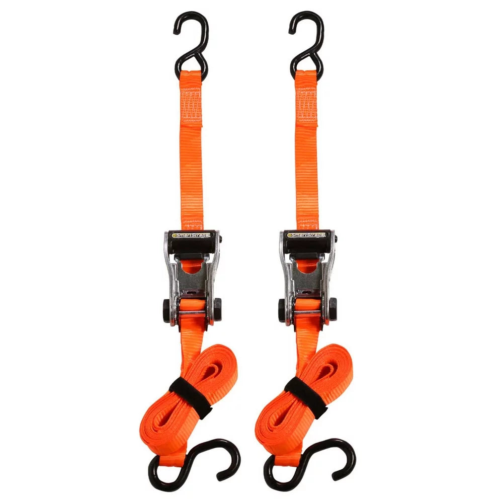 Smartstraps Ratchet X Tie Down, 1.25In X 14Ft, 3000Lb, Orange, 9094, 2 Pack