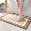 Color G Bathroom Rug, Soft Absorbent Bathroom Mat and Bath Mat, Premium Microfiber Shag Bath Rug Machine Washable (24"X36",Brown and White)