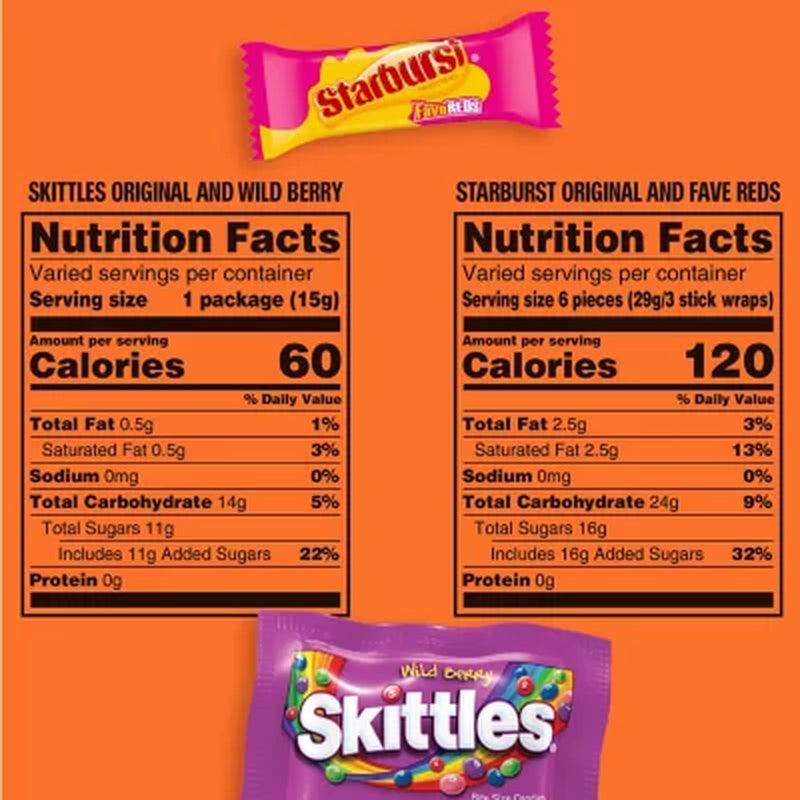 Starburst & Skittles Chewy Candy Assorted Bulk Variety Pack (255 Ct., 6.5Lbs)