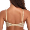 Deyllo Women'S Sexy Lace Push up Padded Plunge Add Cups Underwire Lift up Bra, Beige 32C