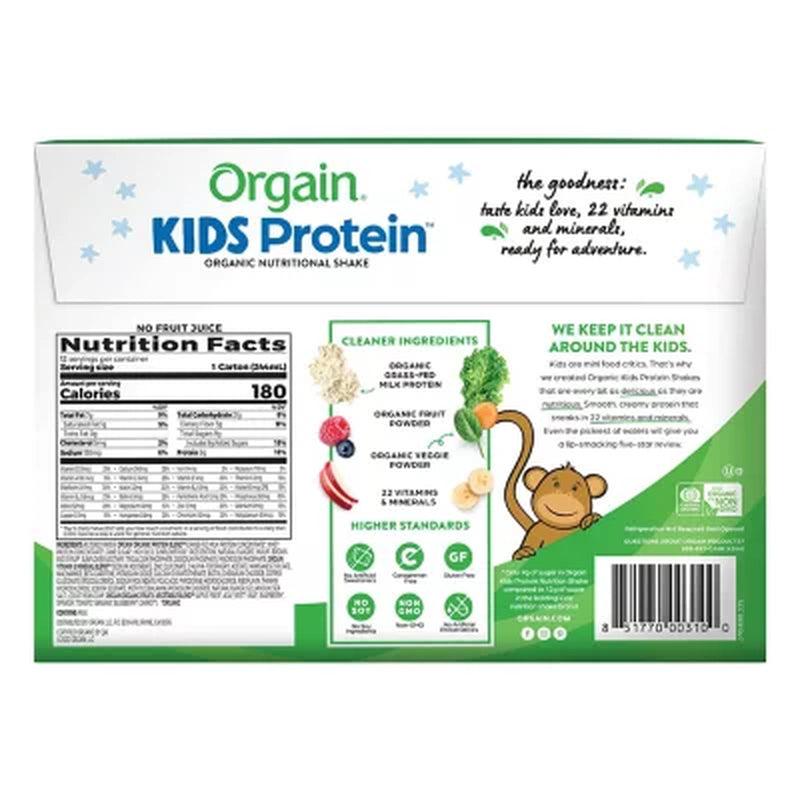 Orgain Kids Protein Organic Nutritional Shake, 8.25 Fl. Oz., 12 Pk. - Vanilla