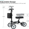 Elenker Steerable Knee Walker Deluxe Medical Scooter for Foot Injuries Compact Crutches Alternative Black