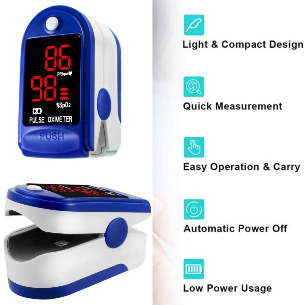 Clearance! Fingertip Pulse Oximeter Blood Oxygen Saturation Monitor Finger Pulse Oximeter, Bar Graphs and Heart Rate Monitor