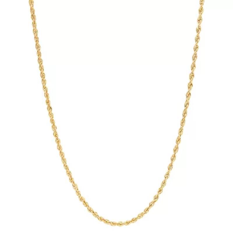 14K Yellow Gold 2.40-2.50MM Solid Rope Chain