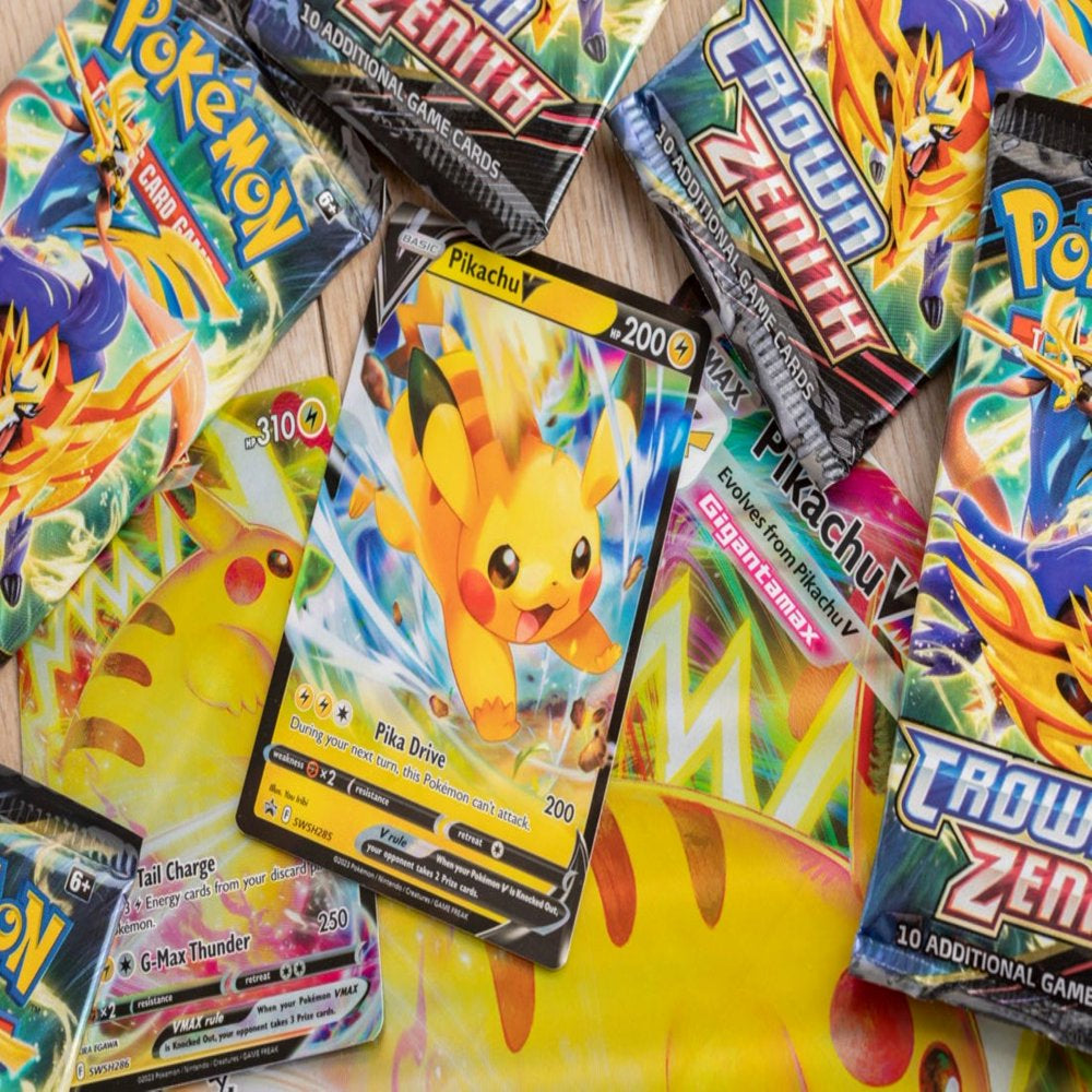 Pokemon Trading Card Games Crown Zenith Special Collection Pikachu Vmax - 7 Booster Packs Included