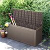 Devoko 100 Gallon Outdoor Box Deck Plastic Resin Storage Box, Brown