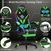 Hoffree Gaming Chair with Bluetooth Speakers Office Chair with Footrest and LED Lights Ergonomic Gaming Chairs High Back with Lumbar Support and Headrest Adjustable Swivel for Home Office,300Lb