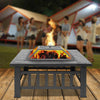 Zimtown Wooden 32" Metal Fire Pit Patio Garden Square