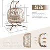 NICESOUL Outdoor Rattan Double Hanging Swing Egg Chair with Stand Cream Color 510 Lbs Max. (Cream)