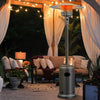 Costway 50000 BTU Propane Patio Heater Standing LP Gas Steel W/ Wheels Grey