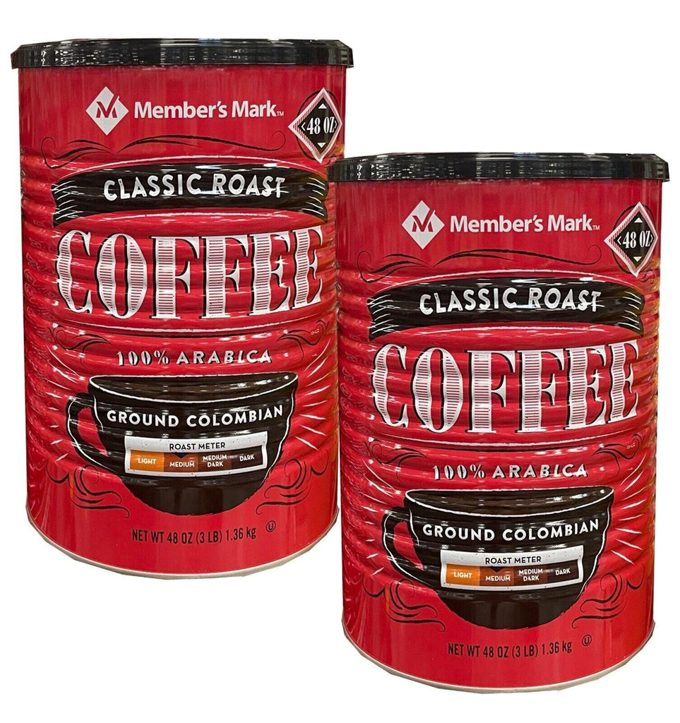 2 Packs Member S Mark Classic Roast Ground Colombian Coffee (48 Oz.) 3Lb