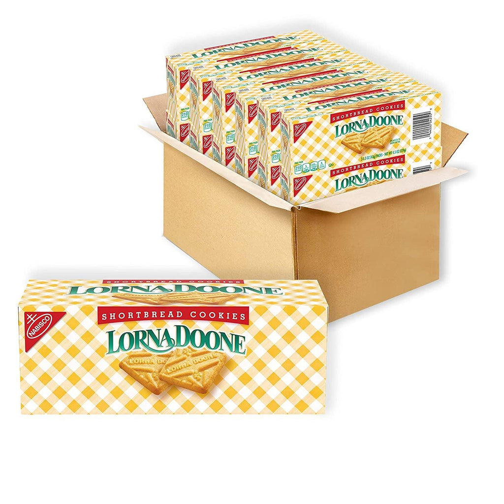 Lorna Doone Shortbread Cookies, 3 - 10 Oz Boxes of 10 Snack Packs + Bonus SWEDISH FISH Mini Soft & Chewy Candy Snack Pack