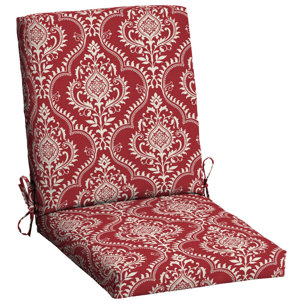 Mainstays 43" X 20" Red Medallion Rectangle Patio Chair Cushion, 1 Piece