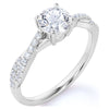 1 Carat Infinity round Cut Moissanite Engagement Ring in 18K White Gold over Silver