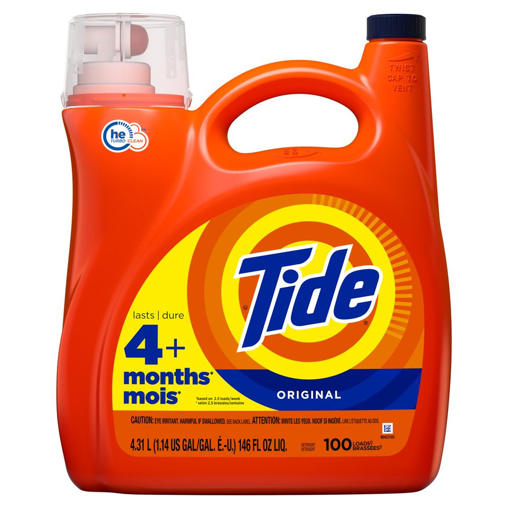 Tide Original Liquid Laundry Detergent, 100 Loads, 146 Fl Oz