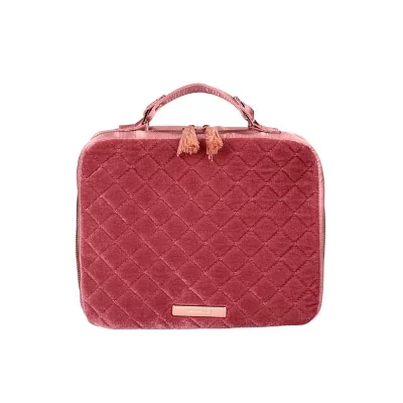 Tartan + Twine Deluxe Weekender Case, Pink Velvet - 6 Piece Set