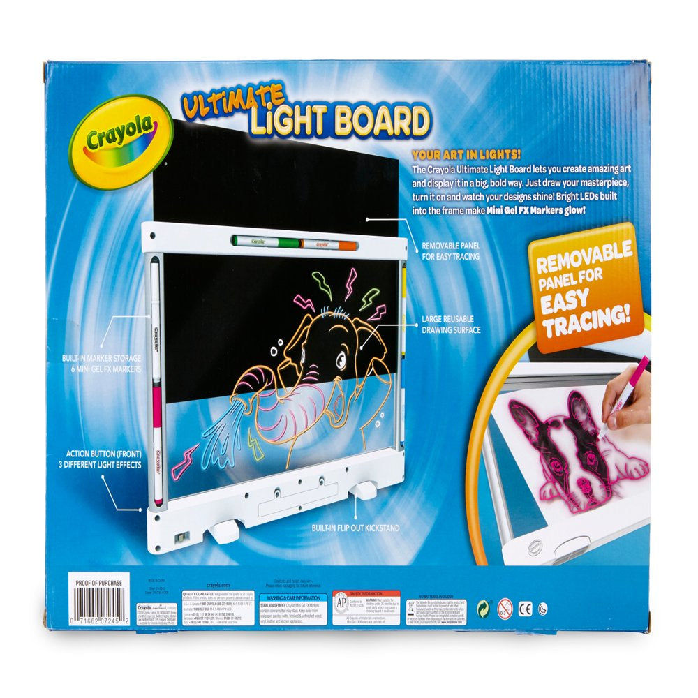 Crayola Ultimate Light Board Drawing Tablet Coloring Set, Light-Up Toys for Kids, Beginner Child